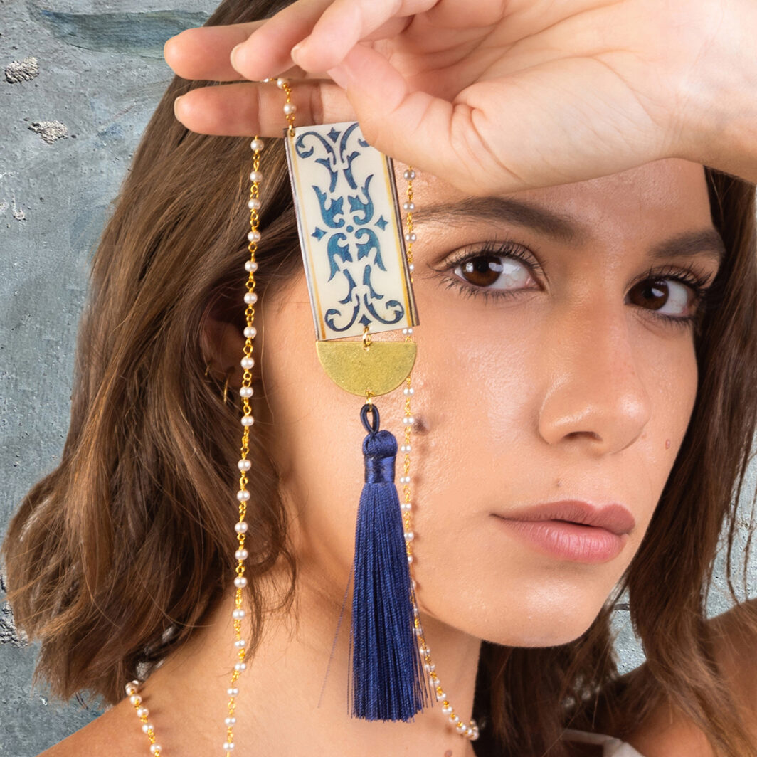 Stone Necklace with Tassel - Image 2